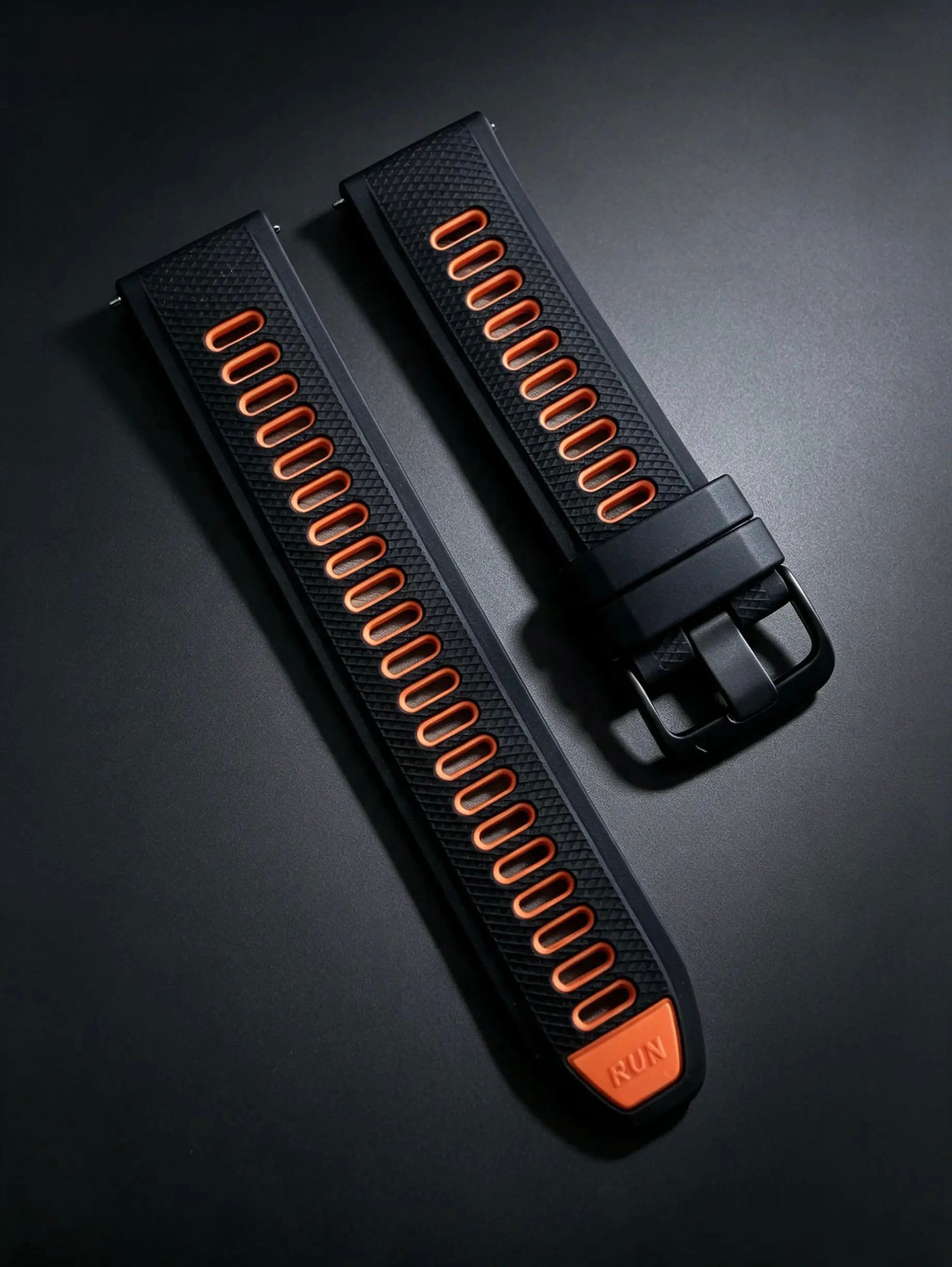 PULSO QUICK RELEASE 22 MM  NEGRO/NARANJA